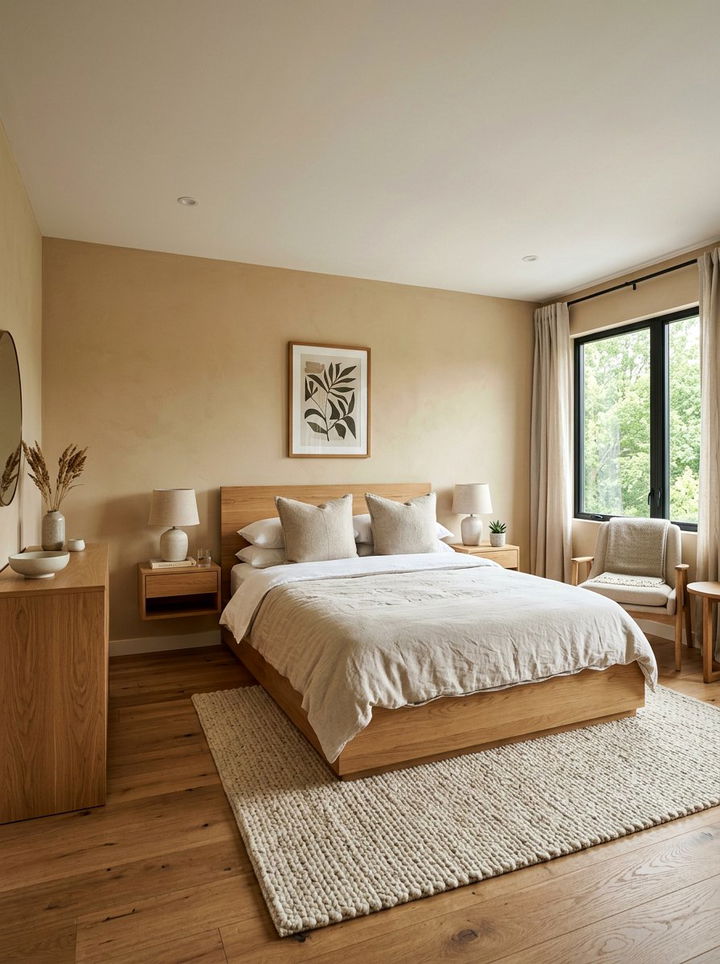 Beige Bedroom With Wood Accents - 30 warm neutral bedroom ideas