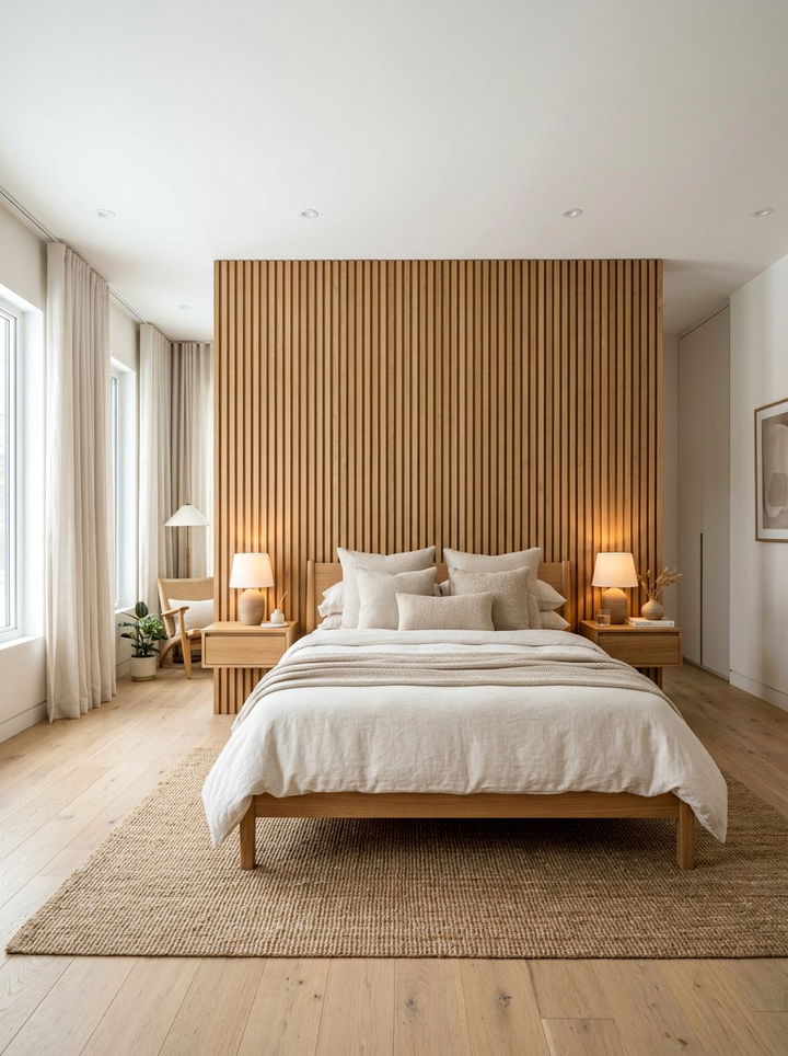 Beige Bedroom With Wood Paneling - 30 contemporary beige bedroom ideas