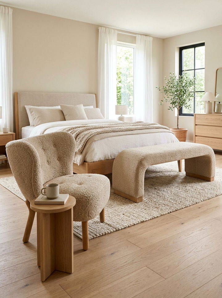 Beige Boucle Bedroom Furniture - 30 scandinavian beige bedroom ideas