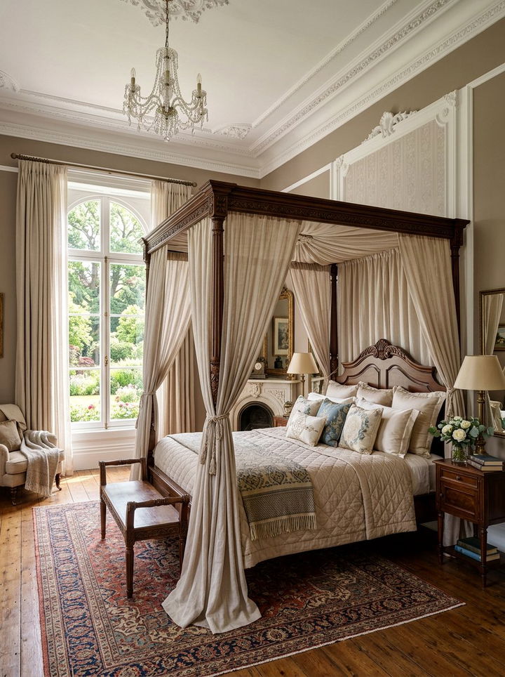 Beige Canopy Bed Frame Bedroom - 30 traditional beige bedroom ideas
