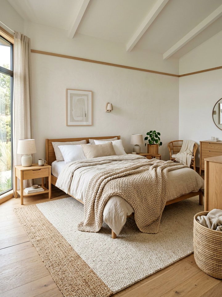 Beige Chunky Knit Blanket - 30 bedroom chunky knit throws