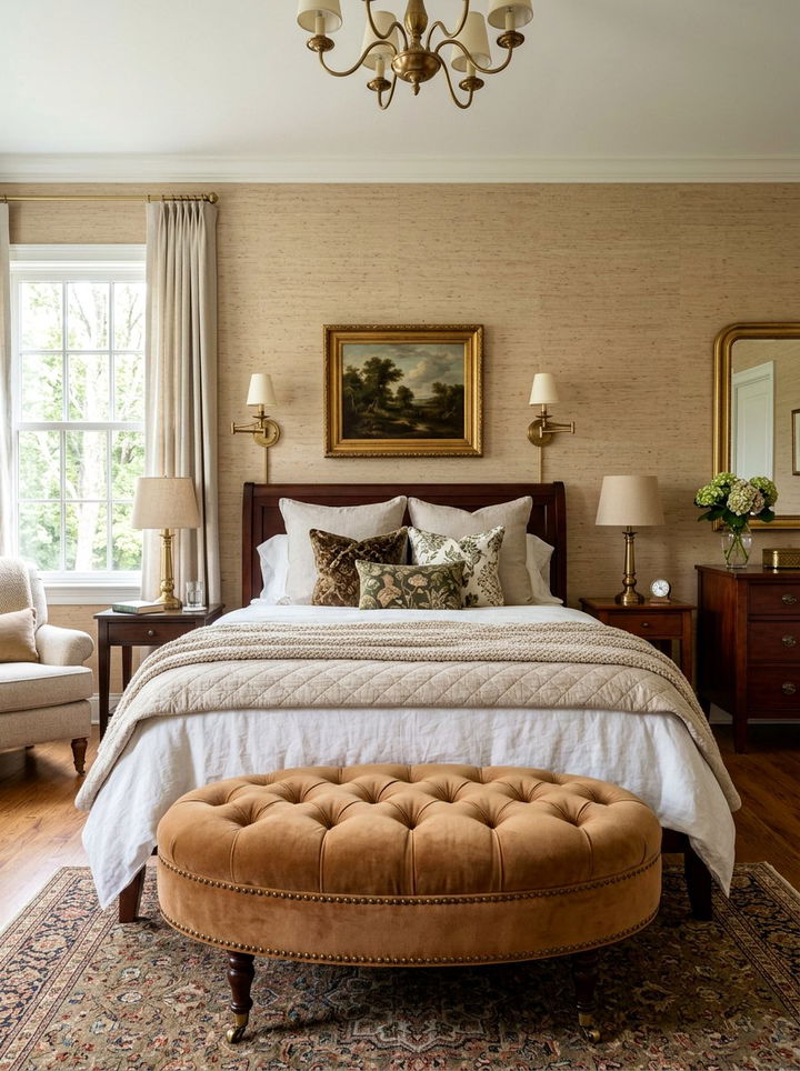 Beige Grasscloth Wallpaper Bedroom - 30 traditional beige bedroom ideas