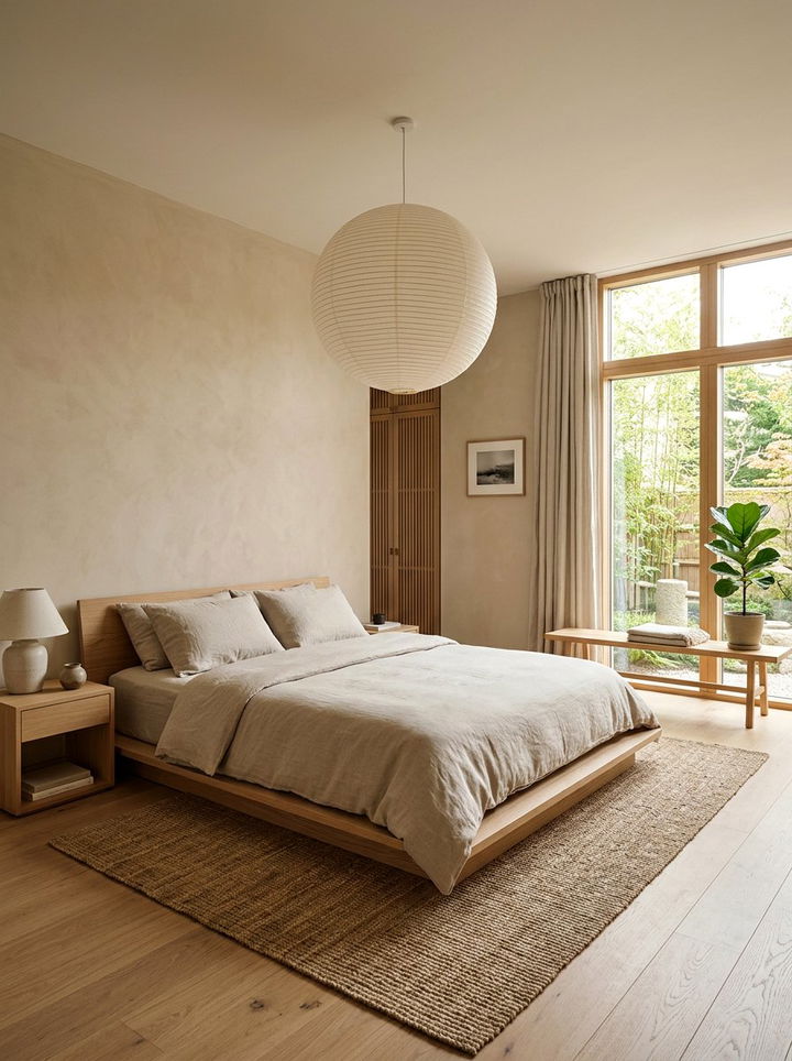 Beige Japandi Bedroom - 30 warm beige bedroom ideas