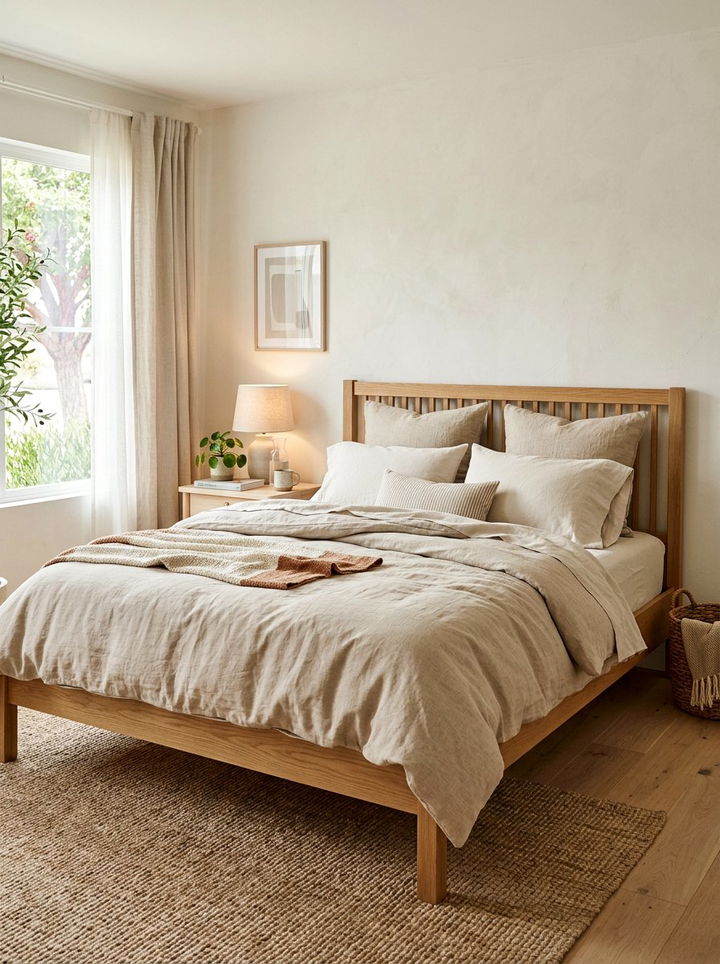 Beige Linen Bedding Set - 30 beige bedroom accessories ideas