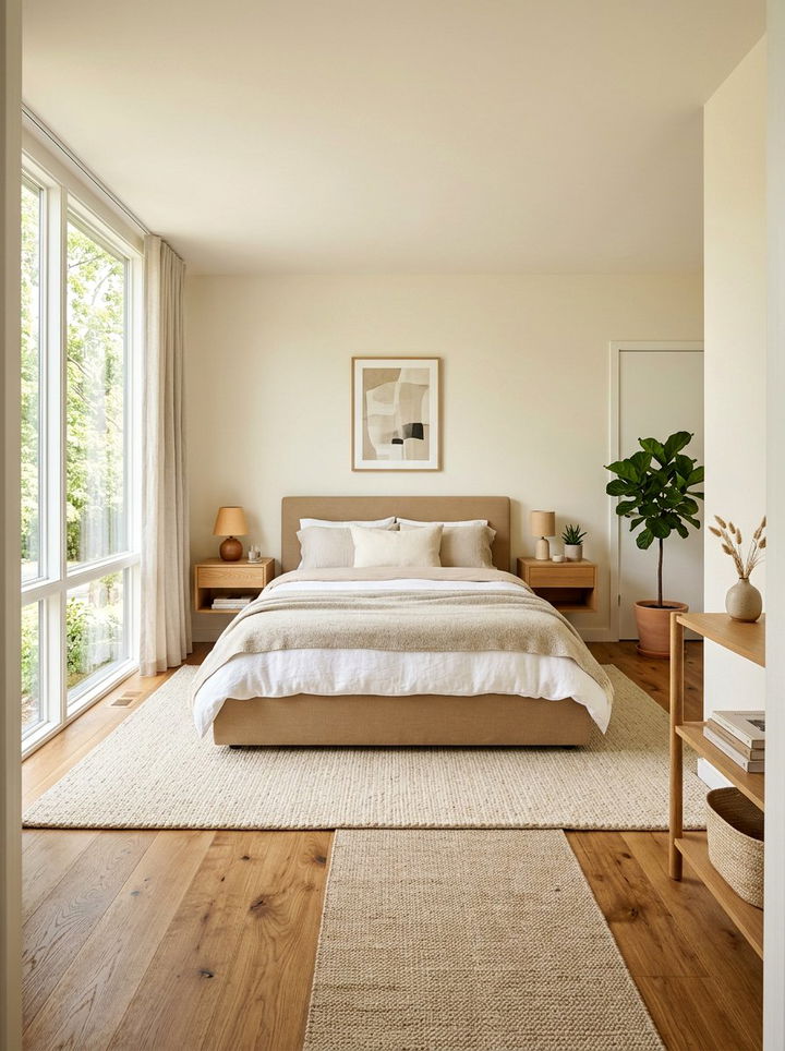 Beige Minimalist Bedroom - 30 monochromatic bedroom ideas