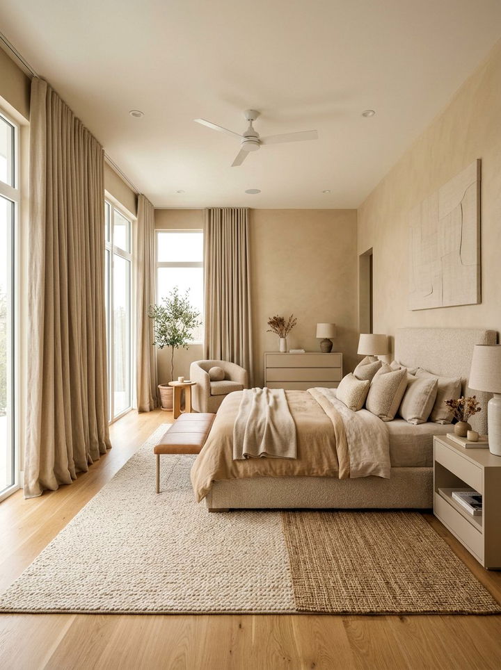 Beige Monochromatic Bedroom - 30 warm beige bedroom ideas
