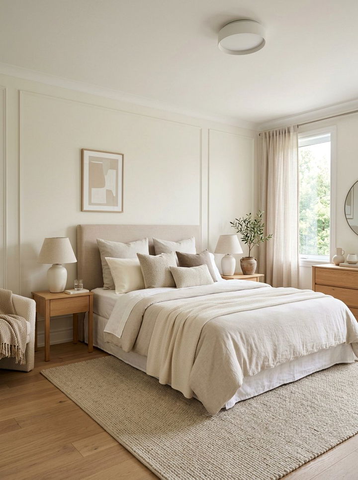 Beige Padded Headboard - 30 bedroom padded headboards