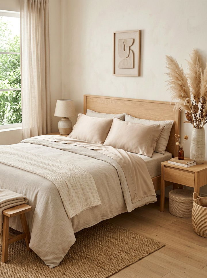 Beige Satin Pillowcases - 30 satin bedroom ideas