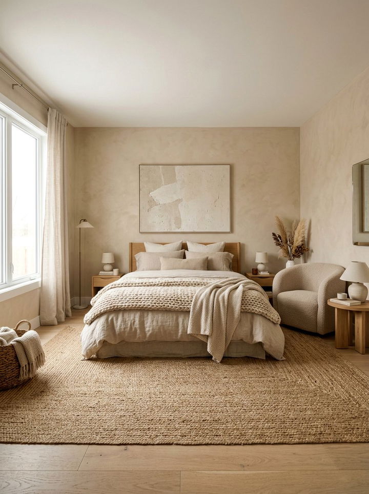 Beige Textured Bedroom - 30 warm tone bedroom ideas