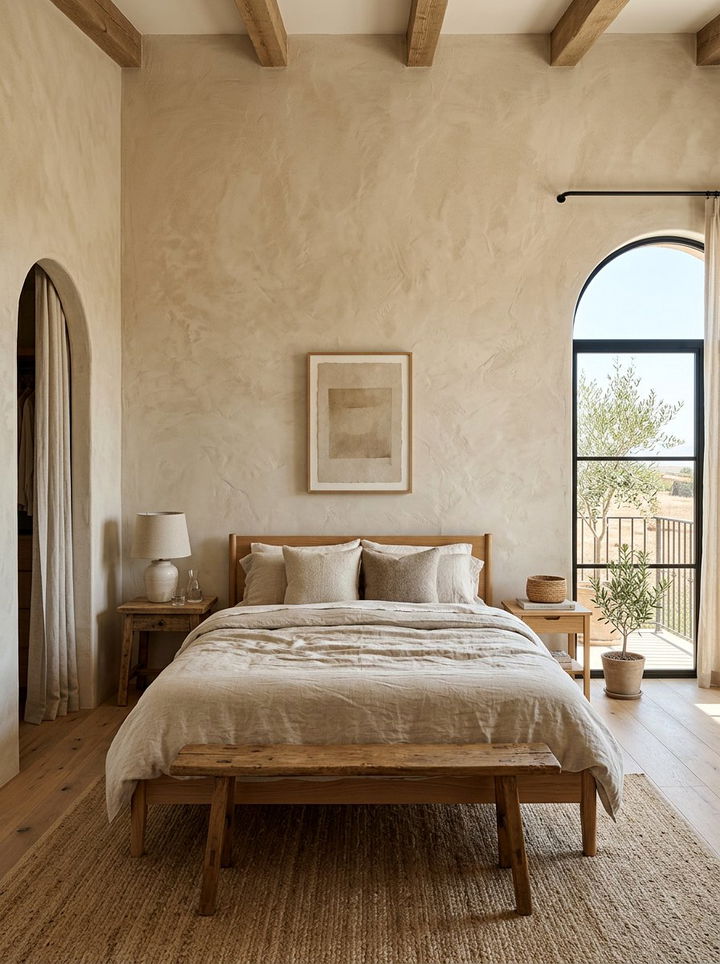 Beige Textured Wall Bedroom - 30 warm beige bedroom ideas