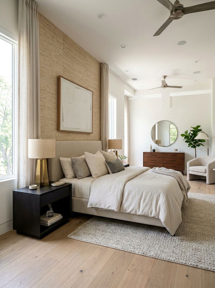 Beige Textured Wallpaper - 30 beige bedroom accessories ideas