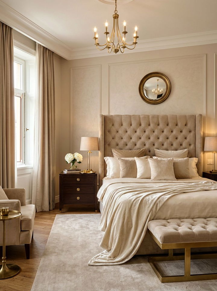 Beige Velvet Bedroom - 30 beige and cream bedroom color combo