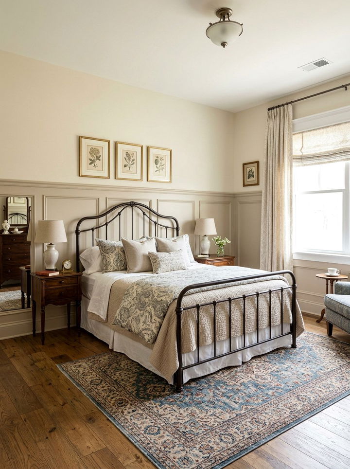 Beige Wainscoting Bedroom Walls - 30 traditional beige bedroom ideas