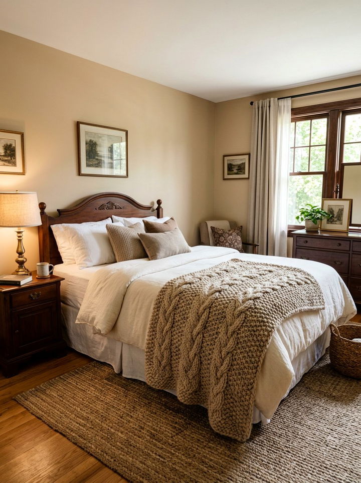 Beige Wool Throw Blanket Bedroom - 30 traditional beige bedroom ideas