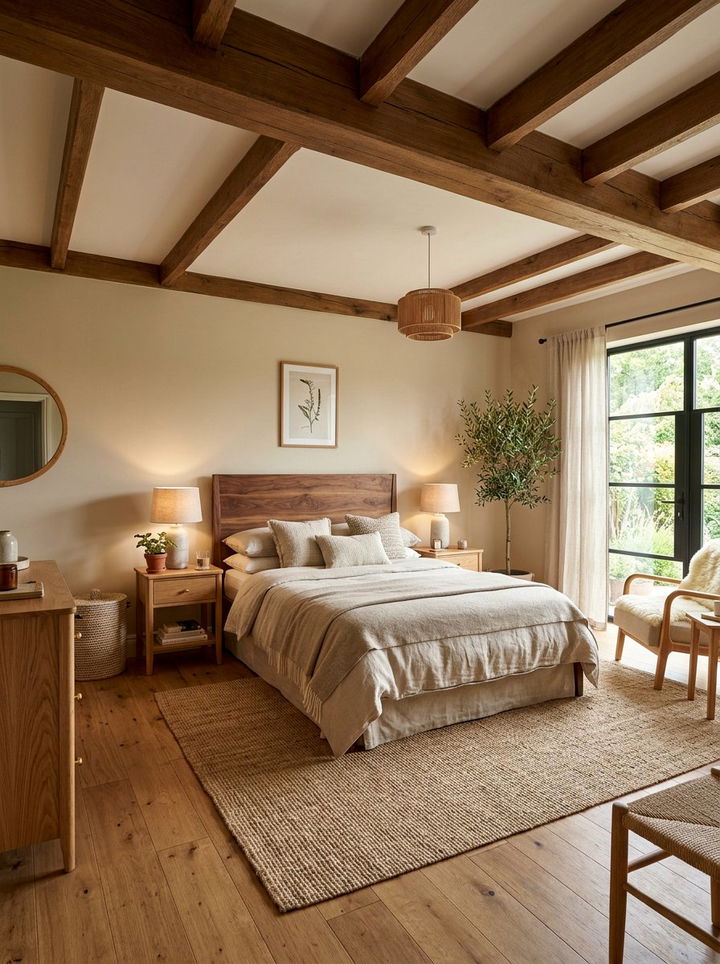 Beige and wood bedroom - 30 bedroom beige walls