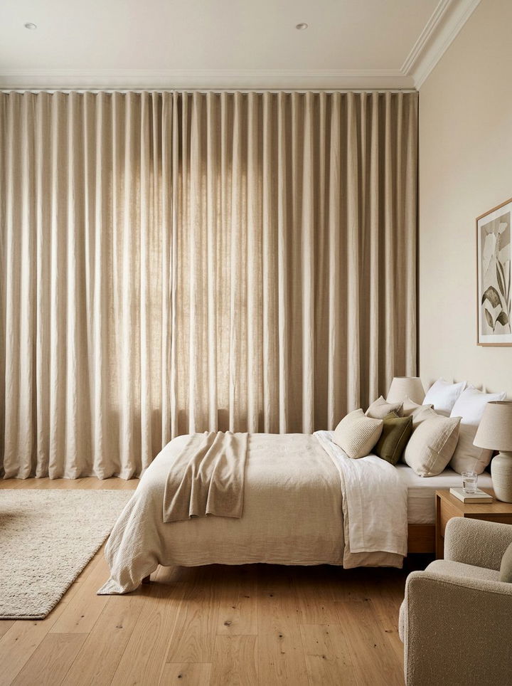 Beige bedroom curtains - 30 modern beige bedroom ideas