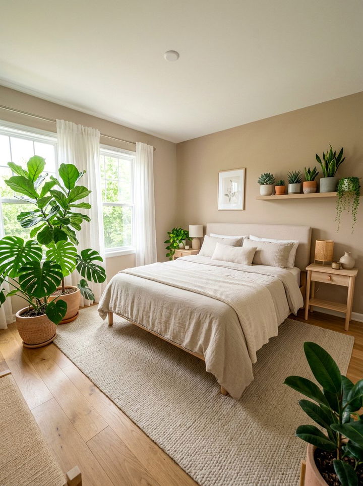 Beige bedroom plants - 30 modern beige bedroom ideas