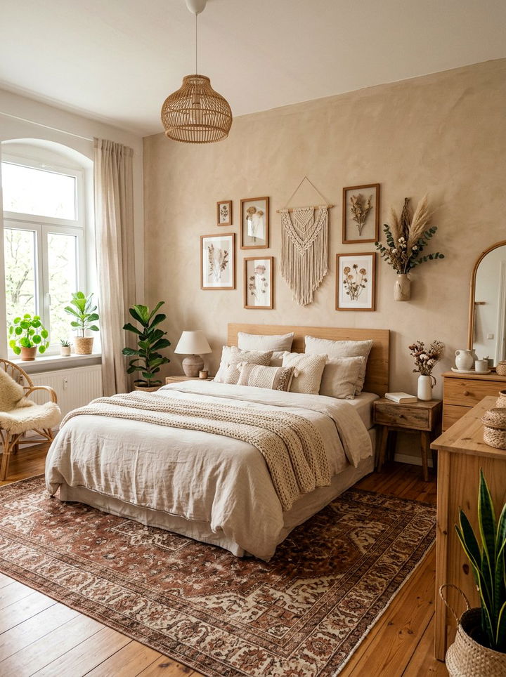 Beige boho bedroom - 30 boho bedroom color ideas