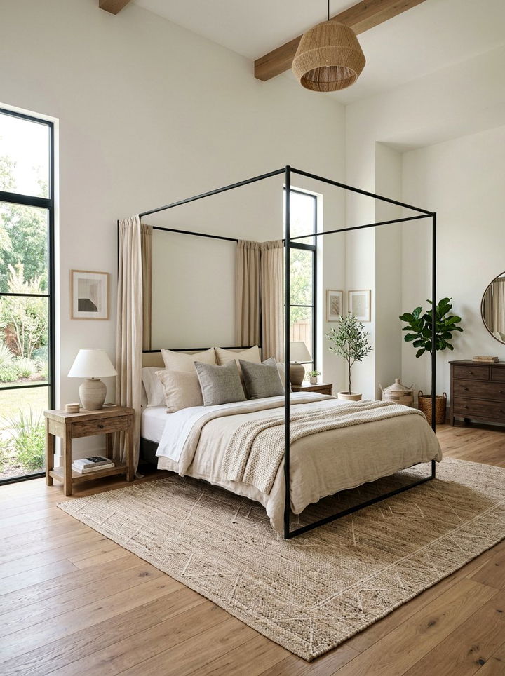 Beige canopy bed - 30 beige bedroom furniture ideas