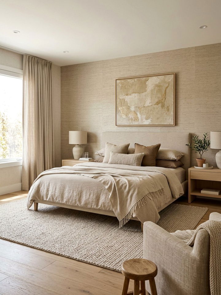 Beige linen decor - 30 linen bedroom ideas