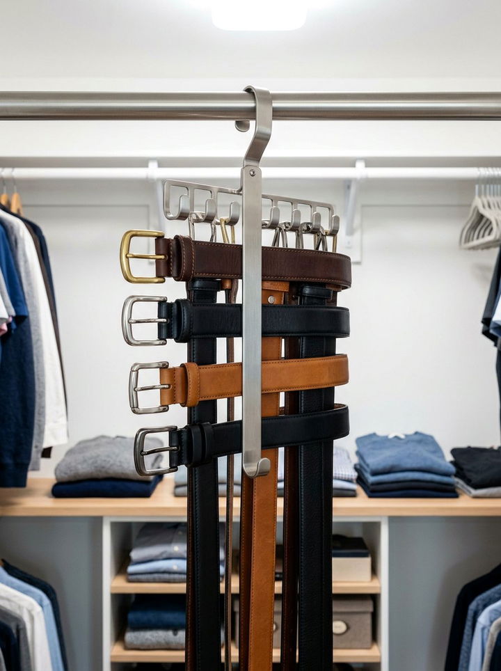 Belt Hanger Hook - 30 bedroom closet organizers