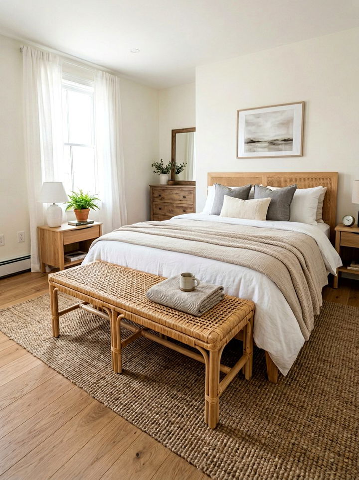 Bench For End Of Bed - 30 rental apartment bedroom ideas