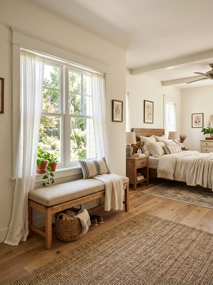 Bench Under Window - 30 bedroom seating arrangements ideas