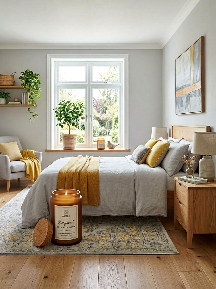 Bergamot Essential Oil Candle - 30 bedroom scented candles