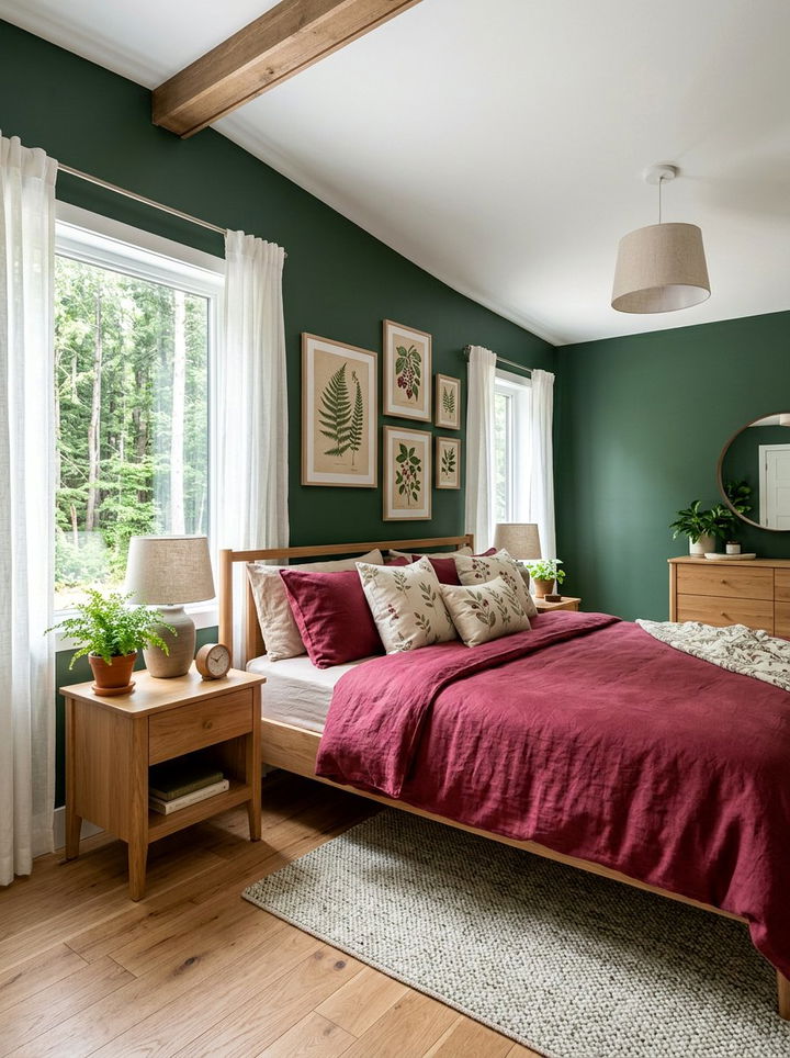 Berry And Green Bedroom - 30 berry bedroom ideas