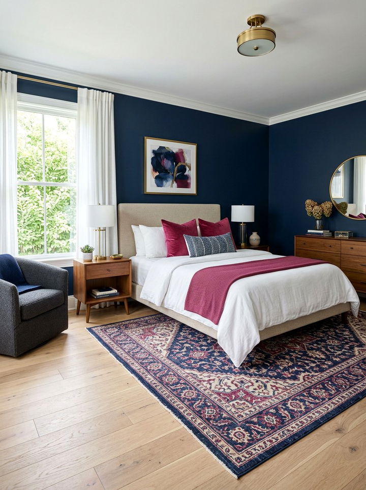 Berry And Navy Bedroom - 30 berry bedroom ideas