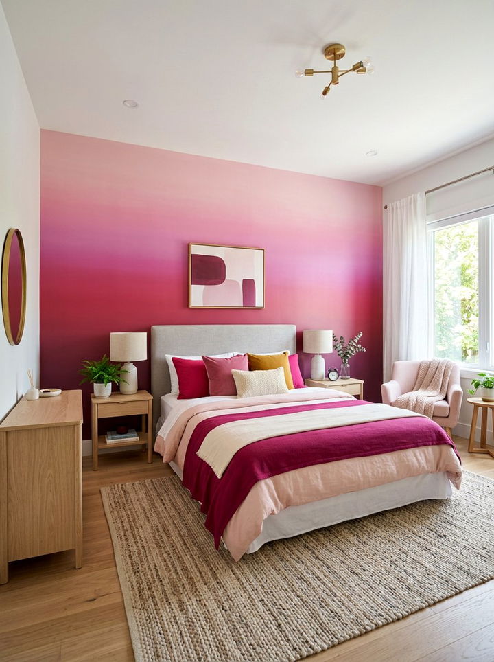 Berry Ombre Bedroom - 30 ombre bedroom ideas