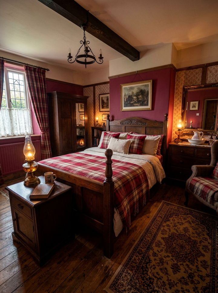 Berry red bedroom - 30 cottagecore bedroom color ideas