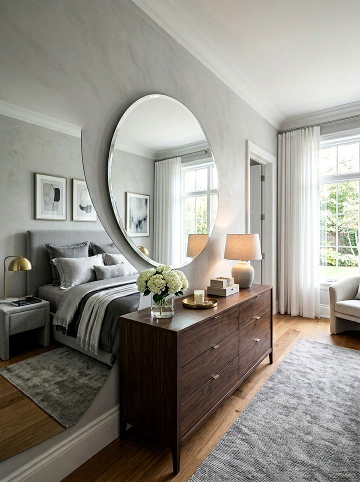 Beveled Edge Round Mirror - 30 bedroom round mirrors