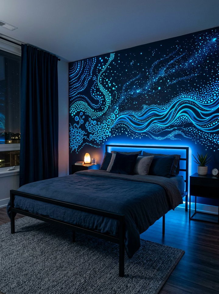 Bioluminescent Wall Paint - 30 underwater bedroom ideas
