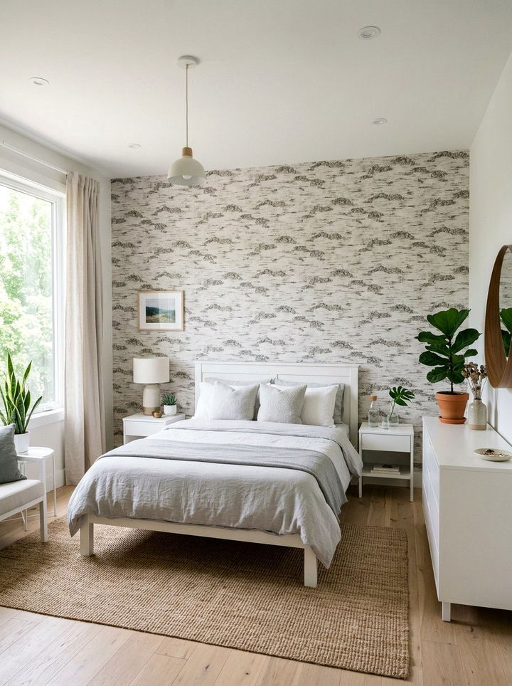 Birch Bark Wallpaper - 30 woodland bedroom ideas