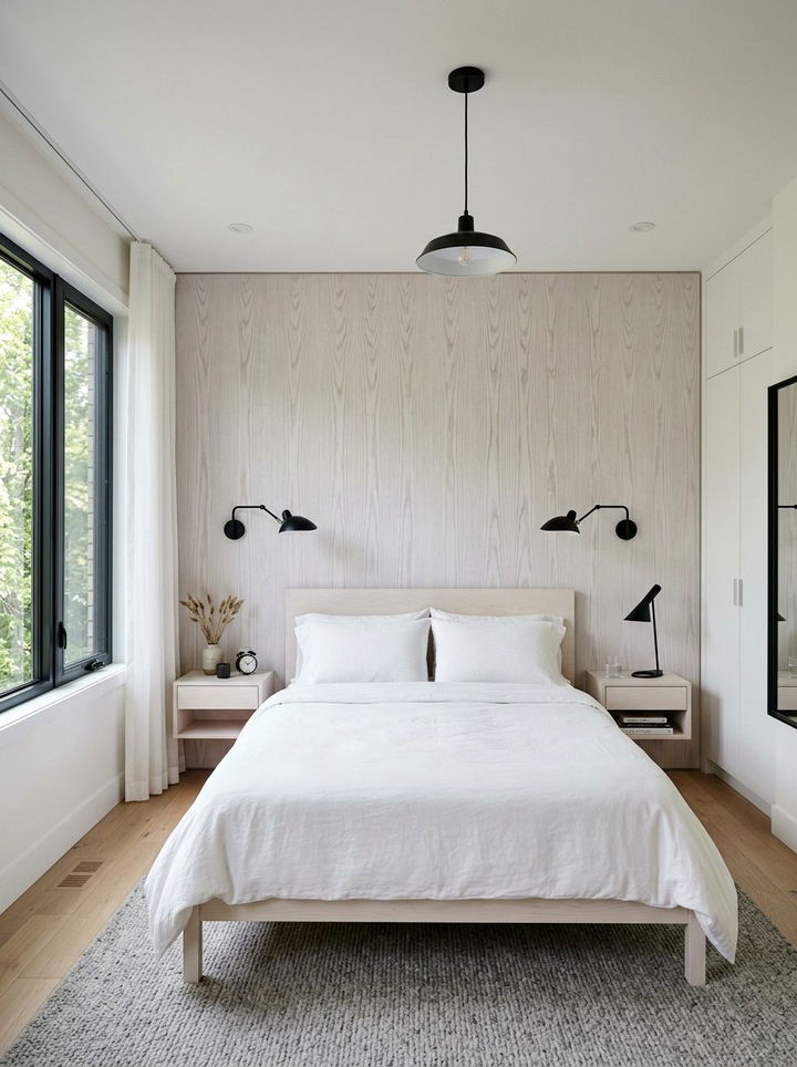 Birch Wood Wall - 30 bedroom wood wall ideas