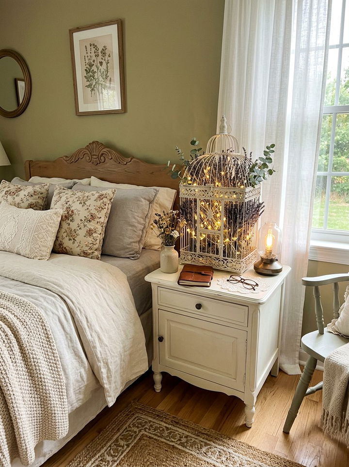 Birdcage Table Decor Bedroom - 30 repurposed bedroom ideas