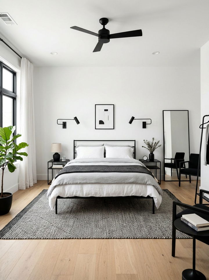 Black Accent Bedroom - 30 California casual bedroom ideas