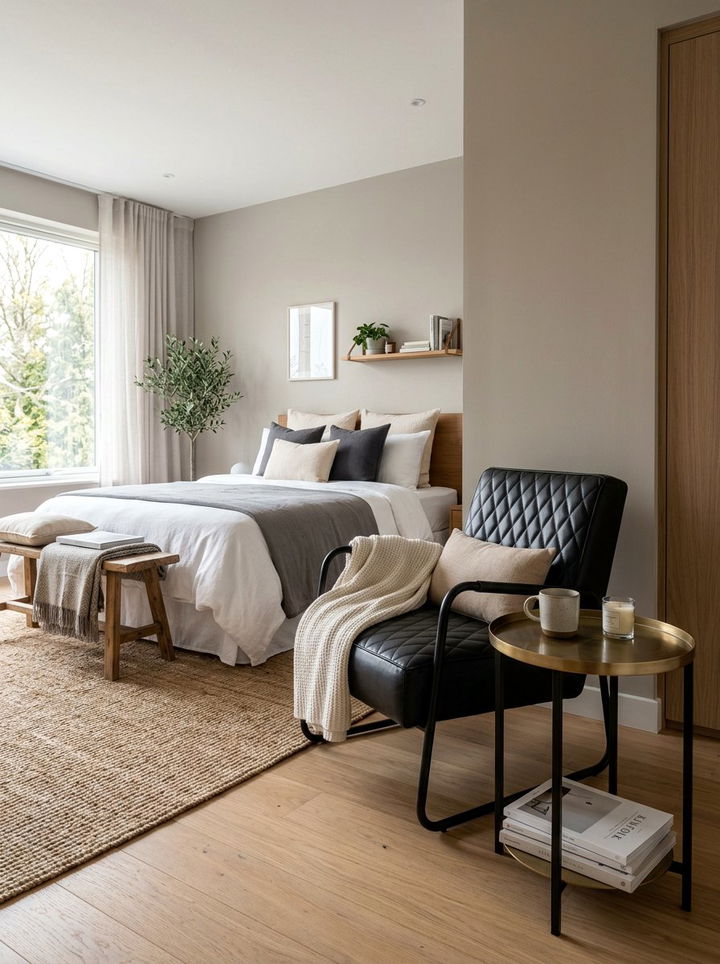 Black Accent Chair - 30 black bedroom accessories ideas