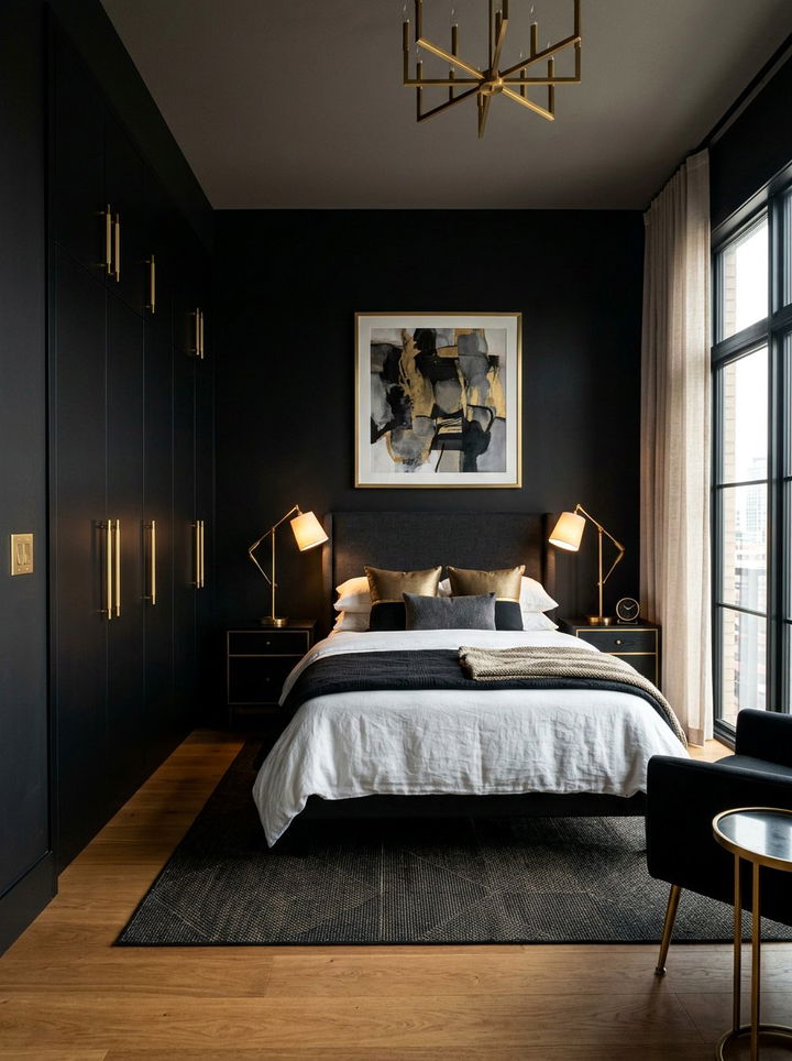 Black And Brass Bedroom Hardware - 30 contemporary black bedroom ideas