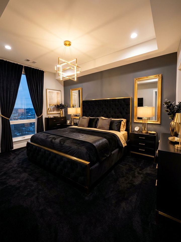 Black And Gold Bedroom Decor - 30 contemporary black bedroom ideas