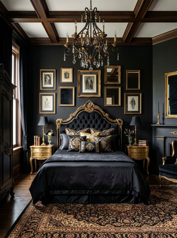 Black And Gold Gothic Bedroom - 30 gothic bedroom ideas