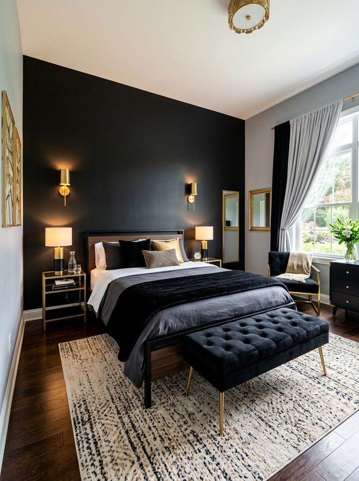 Black And Gold Guest Room - 30 black and gold bedroom ideas