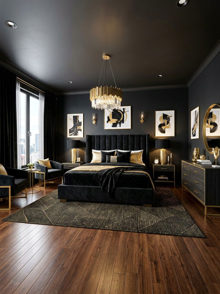 Black And Gold Master Bedroom - 30 modern glam bedroom ideas