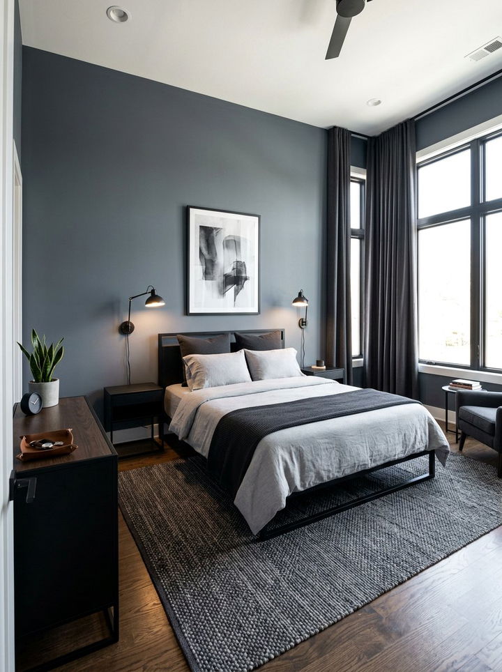Black And Gray Masculine Bedroom - 30 modern gray bedroom ideas