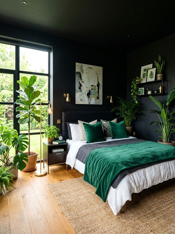 Black And Green Bedroom - 30 modern black bedroom ideas