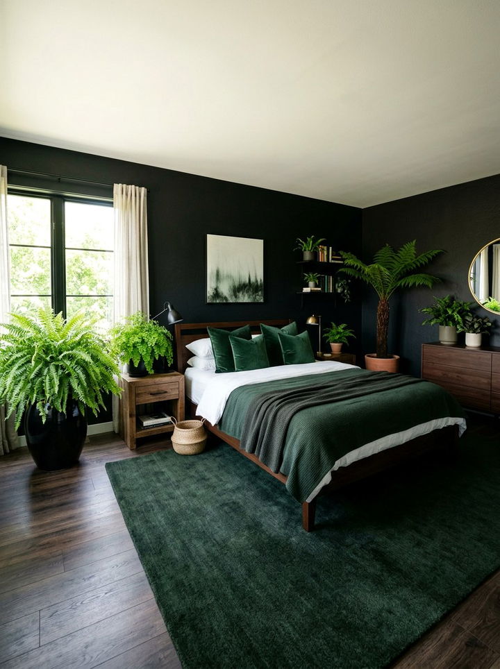 Black And Green Bedroom - 30 black bedroom decor ideas