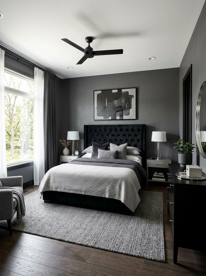 Black And Grey Bedroom - 30 black bedroom decor ideas