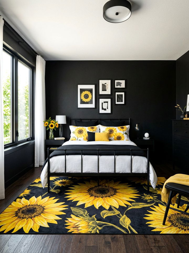 Black And Sunflower Bedroom - 30 sunflower bedroom ideas