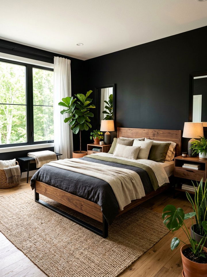 Black And Walnut Bedroom Furniture - 30 modern black bedroom ideas